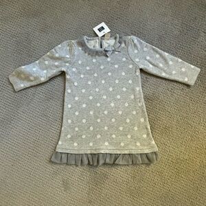 Janie and Jack NWT Sweater dress 18-24 months - gray and silver detail